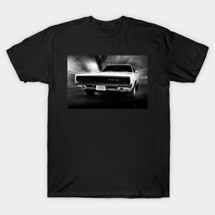 1968 Dodge Charger R/T, Black and White T-Shirt